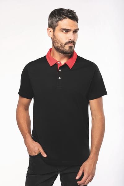 Polo jersey bicolore