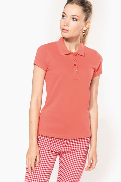Polo piqué manches courtes femme