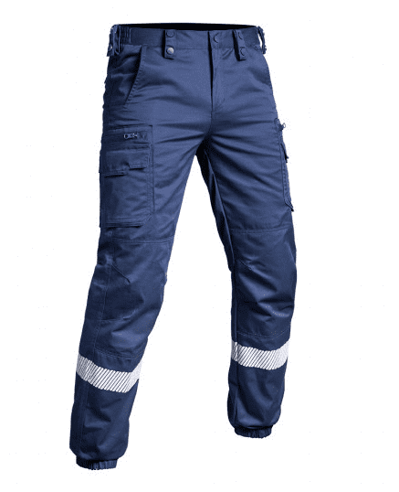 Pantalon V2 SÉCU-ONE bas élastiqué HV-TAPE bleu marine