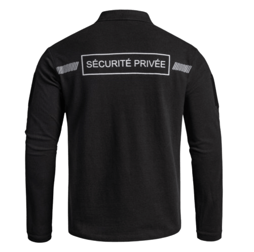 Polo SÉCU-ONE manches longues Sécurité Privée noir – Image 3